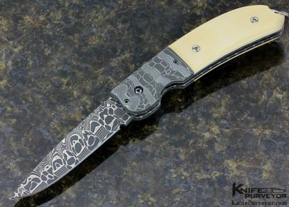 Mike "Whiskers" Allen Custom Knife "Left Handed" Damascus  Assisted Opening Lockback