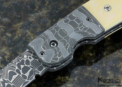 Mike "Whiskers" Allen Custom Knife "Left Handed" Damascus  Assisted Opening Lockback - Image 2