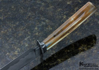 Don Hanson III Custom Knife  Bowie with W2 Steel Clay Hamon and Sole Authorship Damascus - Image 6