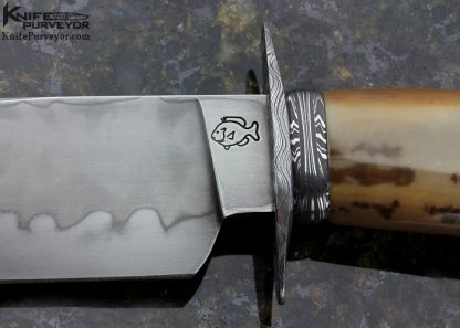 Don Hanson III Custom Knife  Bowie with W2 Steel Clay Hamon and Sole Authorship Damascus - Image 2