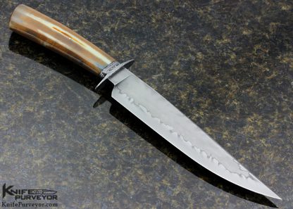 Don Hanson III Custom Knife  Bowie with W2 Steel Clay Hamon and Sole Authorship Damascus - Image 3