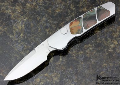 Scott Sawby Custom Knife Triple Interframe Trogon Morrissonite Jasper