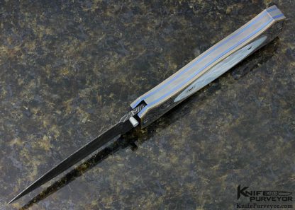 Brian Tighe Custom Knife Jose DeBraga Carved Pearl Shell Engraved by Bertil Aasland Carved Mother of Pearl Shell Linerlock - Image 4