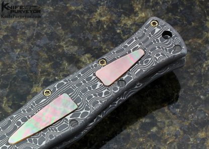 Darrel Ralph Custom Knife Black Lip Tahitian Pearl Shell & Damascus Assisted Opening - Image 3