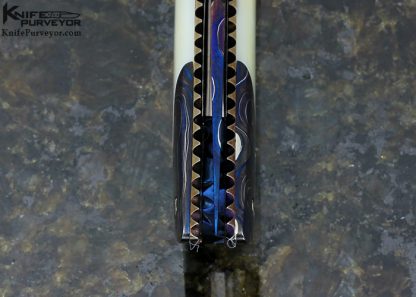 Josh Smith Custom Knife Blued Sole Authorship Damascus Automatic Linerlock - Image 7