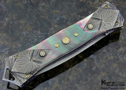 Mark Steinbrecher Custom Knife Black Lip Tahitian Pearl Auto Dagger - Image 6