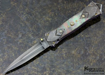 Mark Steinbrecher Custom Knife Black Lip Tahitian Pearl Auto Dagger