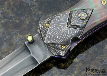 Mark Steinbrecher Custom Knife Black Lip Tahitian Pearl Auto Dagger - Image 2