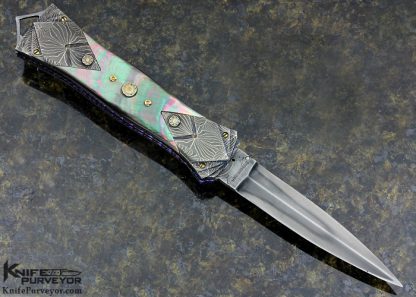 Mark Steinbrecher Custom Knife Black Lip Tahitian Pearl Auto Dagger - Image 3