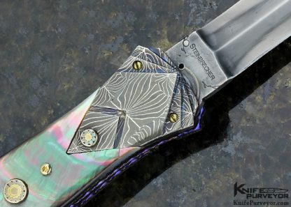 Mark Steinbrecher Custom Knife Black Lip Tahitian Pearl Auto Dagger - Image 4