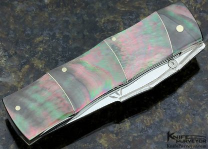 Koji Hara Custom Knife Black Lip Pearl Bamboo Linerlock - Image 3