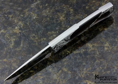 Scott Sawby Custom Knife Engraved Black Lip Pearl Self Lock - Image 6