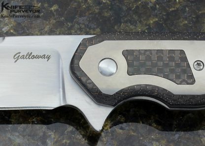 Daniel Galloway Custom Knife Lightning Strike Carbon Fiber & Titanium Window "Stingray" Flipper - Image 2