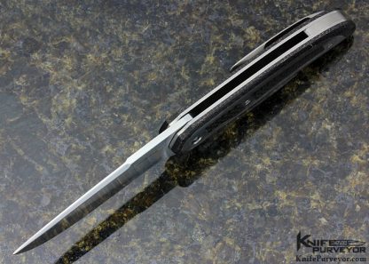 Daniel Galloway Custom Knife Lightning Strike Carbon Fiber & Titanium Window "Stingray" Flipper - Image 4