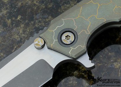 Peter Rassenti Custom Knife "Golden Brown" Snafu Titanium Frame Lock Flipper - Image 2