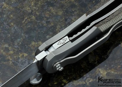 John W. Smith Custom Knife Canvas Micarta and Bead Blasted Titanium Linerlock - Image 8