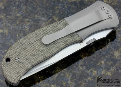 John W. Smith Custom Knife Canvas Micarta and Bead Blasted Titanium Linerlock - Image 5