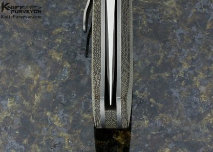 John W. Smith Custom Knife Canvas Micarta and Bead Blasted Titanium Linerlock - Image 9