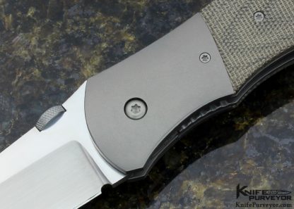 John W. Smith Custom Knife Canvas Micarta and Bead Blasted Titanium Linerlock - Image 2