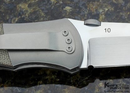 John W. Smith Custom Knife Canvas Micarta and Bead Blasted Titanium Linerlock - Image 4