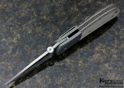 John W. Smith Custom Knife Canvas Micarta and Bead Blasted Titanium Linerlock - Image 6