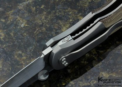 John W. Smith Custom Knife Canvas Micarta and Bead Blasted Titanium Linerlock - Image 6