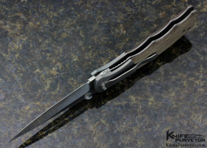 John W. Smith Custom Knife Canvas Micarta and Bead Blasted Titanium Linerlock - Image 5