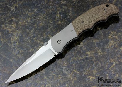 John W. Smith Custom Knife Canvas Micarta and Bead Blasted Titanium Linerlock