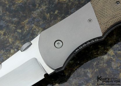 John W. Smith Custom Knife Canvas Micarta and Bead Blasted Titanium Linerlock - Image 2