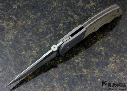 John W. Smith Custom Knife Canvas Micarta and Bead Blasted Titanium Linerlock - Image 4