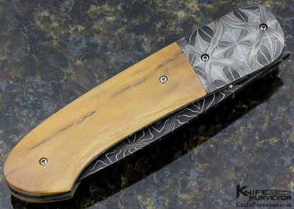 George Baartman Custom Knife Ettore Gianferarri Mosaic Damascus Damascus Tanto Linerlock - Image 3