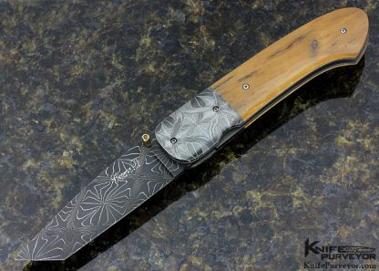 George Baartman Custom Knife Ettore Gianferarri Mosaic Damascus Damascus Tanto Linerlock