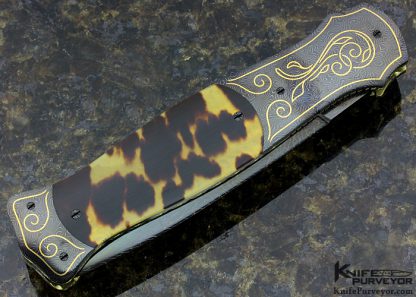 Larry Newton Custom Knife Exotic Material Sole Authorship Automatic Dagger - Image 4