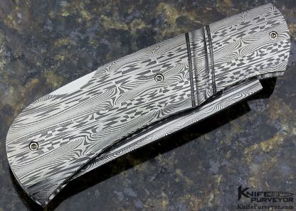 Dennis Friedly Custom Knife "Stars & Stripes" Damascus Lockback - Image 3