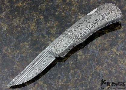 Dennis Friedly Custom Knife "Stars & Stripes" Damascus Lockback