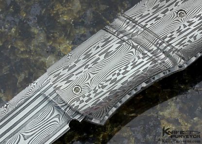 Dennis Friedly Custom Knife "Stars & Stripes" Damascus Lockback - Image 2