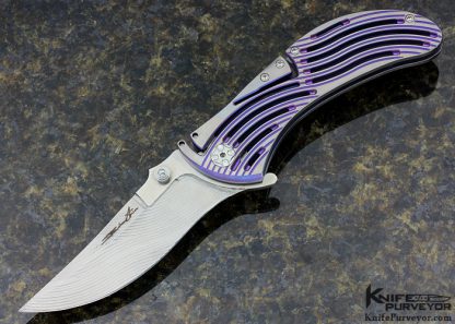 Brian Tighe Custom Knife Anodized Titanium and Fluted Steel Nirk Lock Flipper