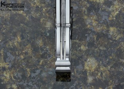 Wolfgang Loerchner Custom Knife Black Lip Tahitian Pearl with Fluted Damascus Lockback Dagger - Image 8