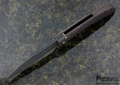 Patrick Doyle Custom Knife Full Textured, Anodized, Copper Wash Titanium "Doyle Folder" - Image 4