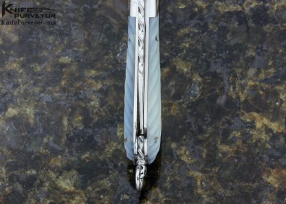 Joe Kious Custom Knife Fluted Mother of Pearl Lockback Engraved By Julie Warenski - Image 9