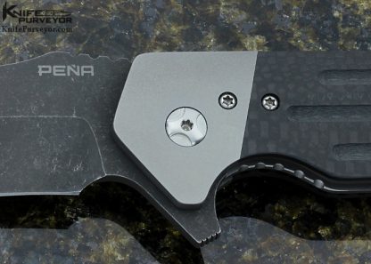 Enrique Pena Custom Knife Machined Carbon Fiber & Titanium "Dirty Diesel"  Flipper Linerlock - Image 2