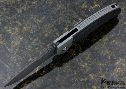 Enrique Pena Custom Knife Machined Carbon Fiber & Titanium "Dirty Diesel"  Flipper Linerlock - Image 5