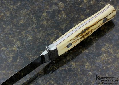 John Young Custom Knife 3 Sided Dagger Engraved by Joe Mason - Image 5