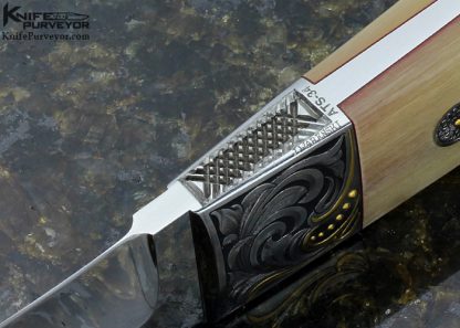 S.R. Johnson Custom Knife Smooth Chute Knife Engraved by Julie Warenski - Image 6