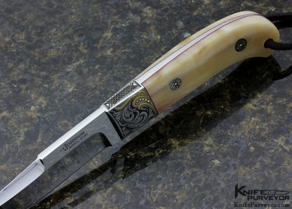 S.R. Johnson Custom Knife Smooth Chute Knife Engraved by Julie Warenski - Image 4