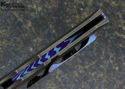 Jim Burke Custom Knife Titanium "Super Villian" Mokuti Back Spacer, Clip & Thumbstud Frame Lock - Image 7