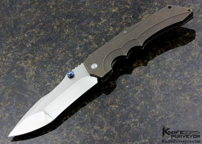 Jim Burke Custom Knife Titanium "Super Villian" Mokuti Back Spacer, Clip & Thumbstud Frame Lock