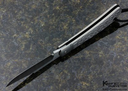 Enrique Pena Custom Knife Jigged Titanium & Chad Nichols Damascus Lanny's Clip Slip Joint - Image 5