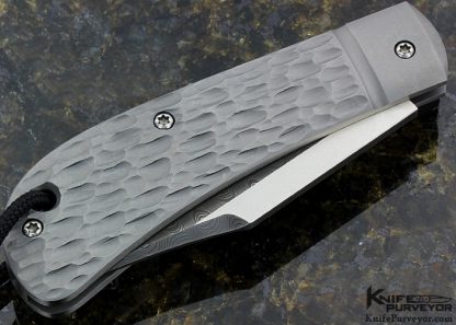 Enrique Pena Custom Knife Jigged Titanium & Chad Nichols Damascus Lanny's Clip Slip Joint - Image 3