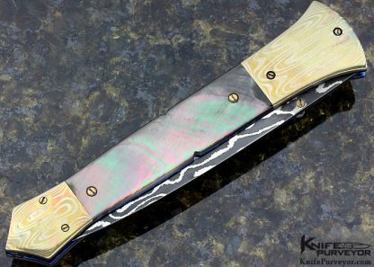 Chuck Gedraitis Custom Knife Black Lip Tahitian Pearl Linerlock Dagger - Image 3